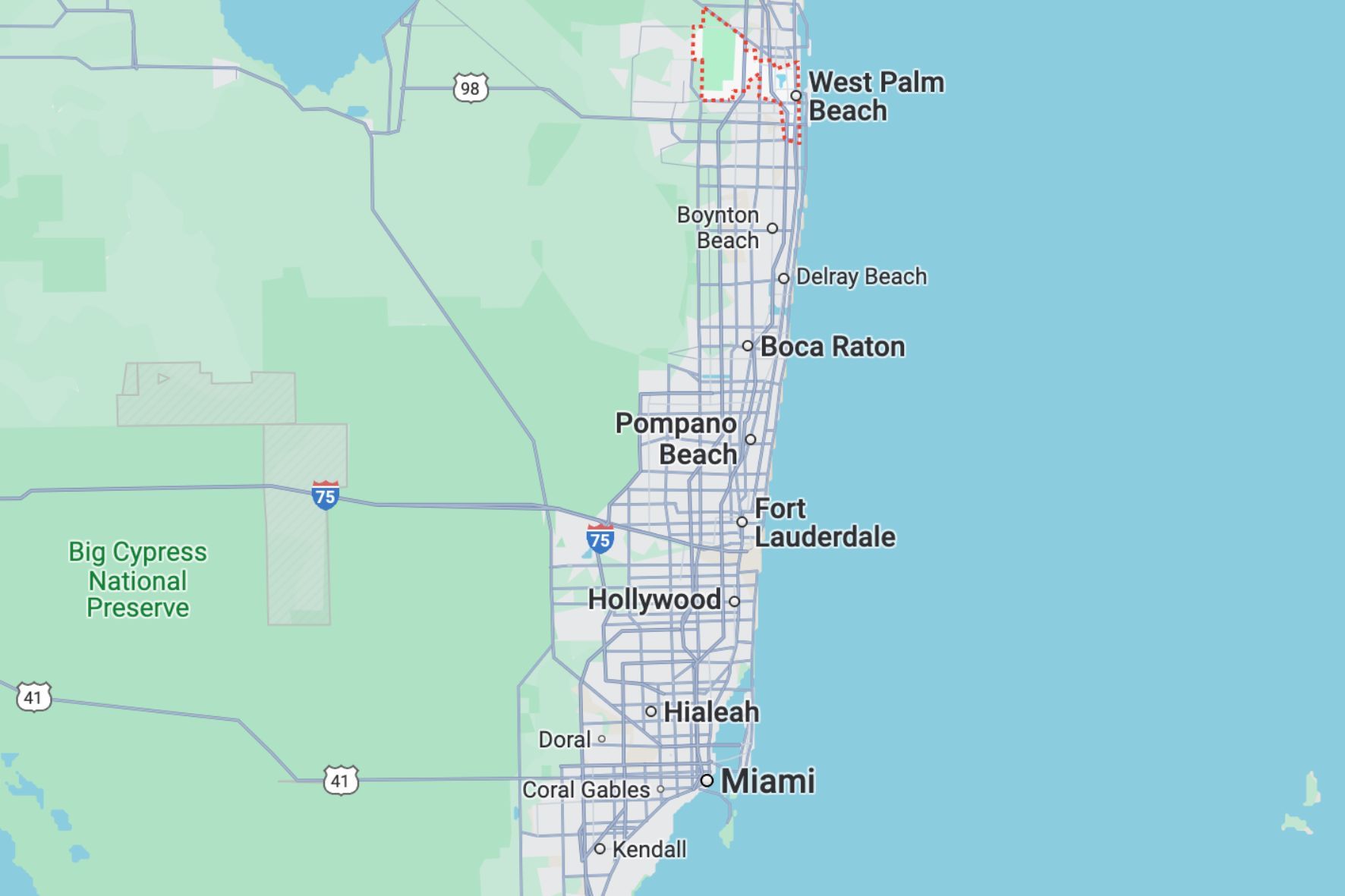 Map of South Florida