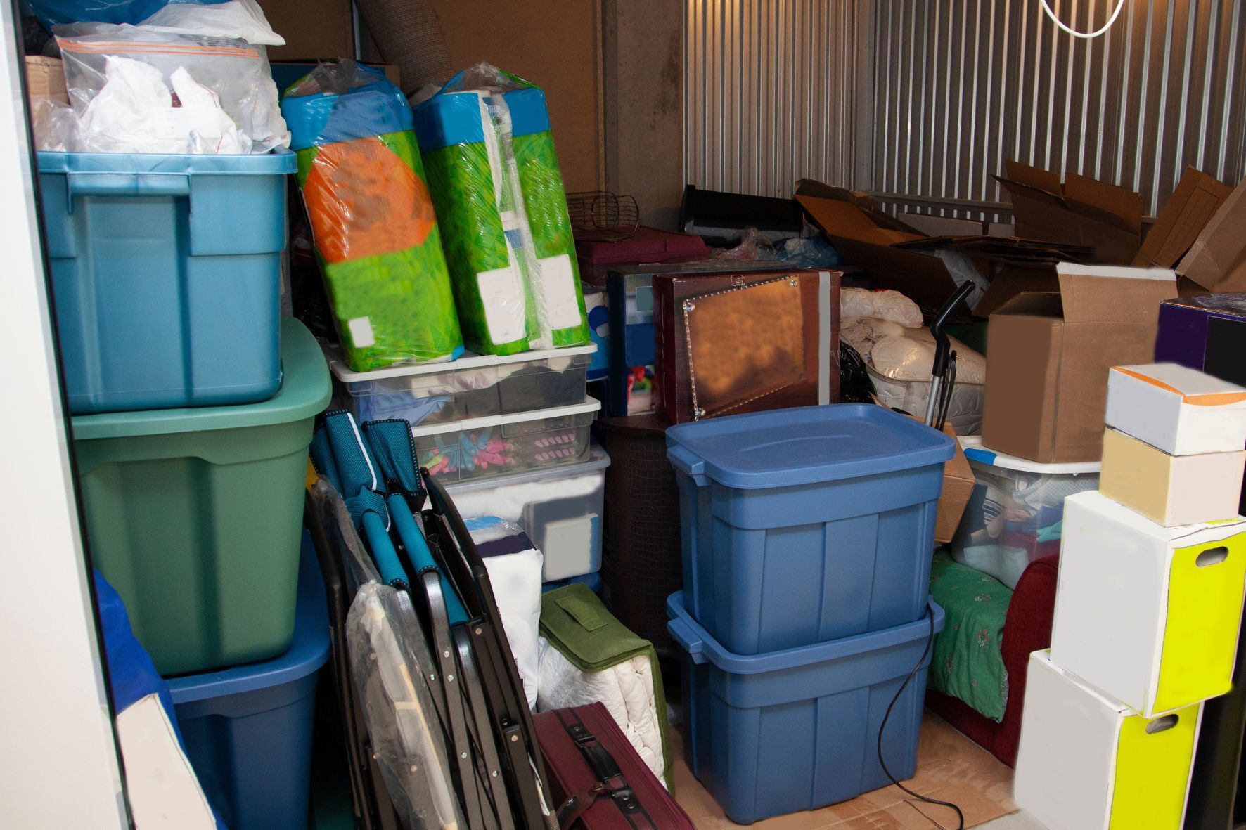 Water damaged items stored in My stack box storage pod