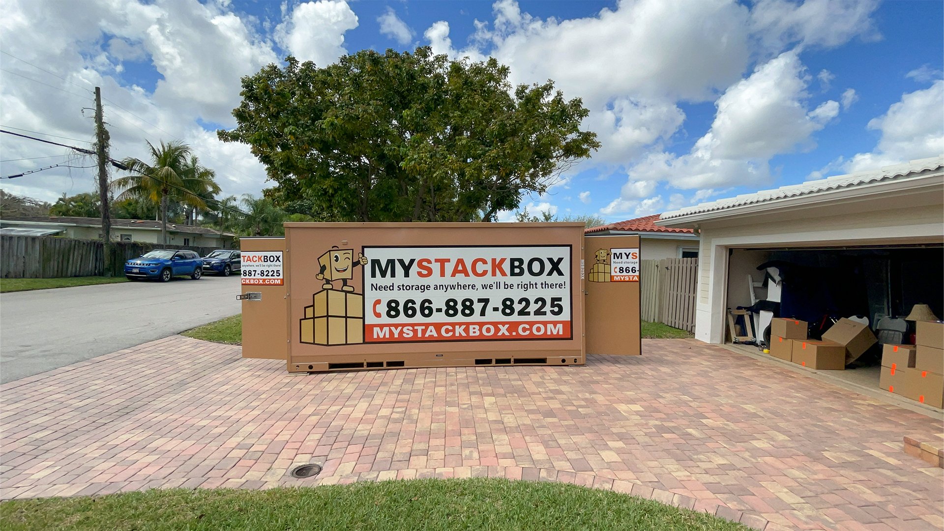 My Stack Box pod on florida driveway