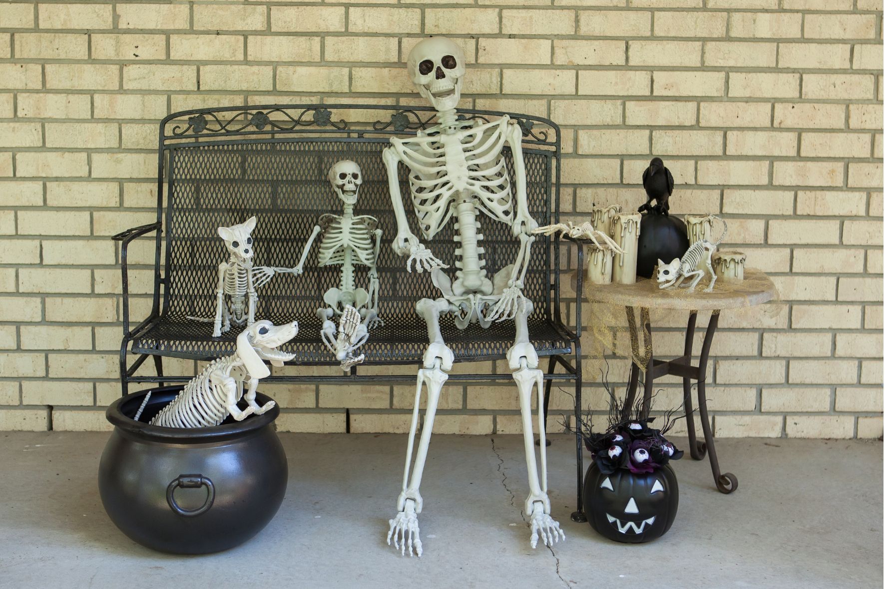 Halloween decorations on florida porch