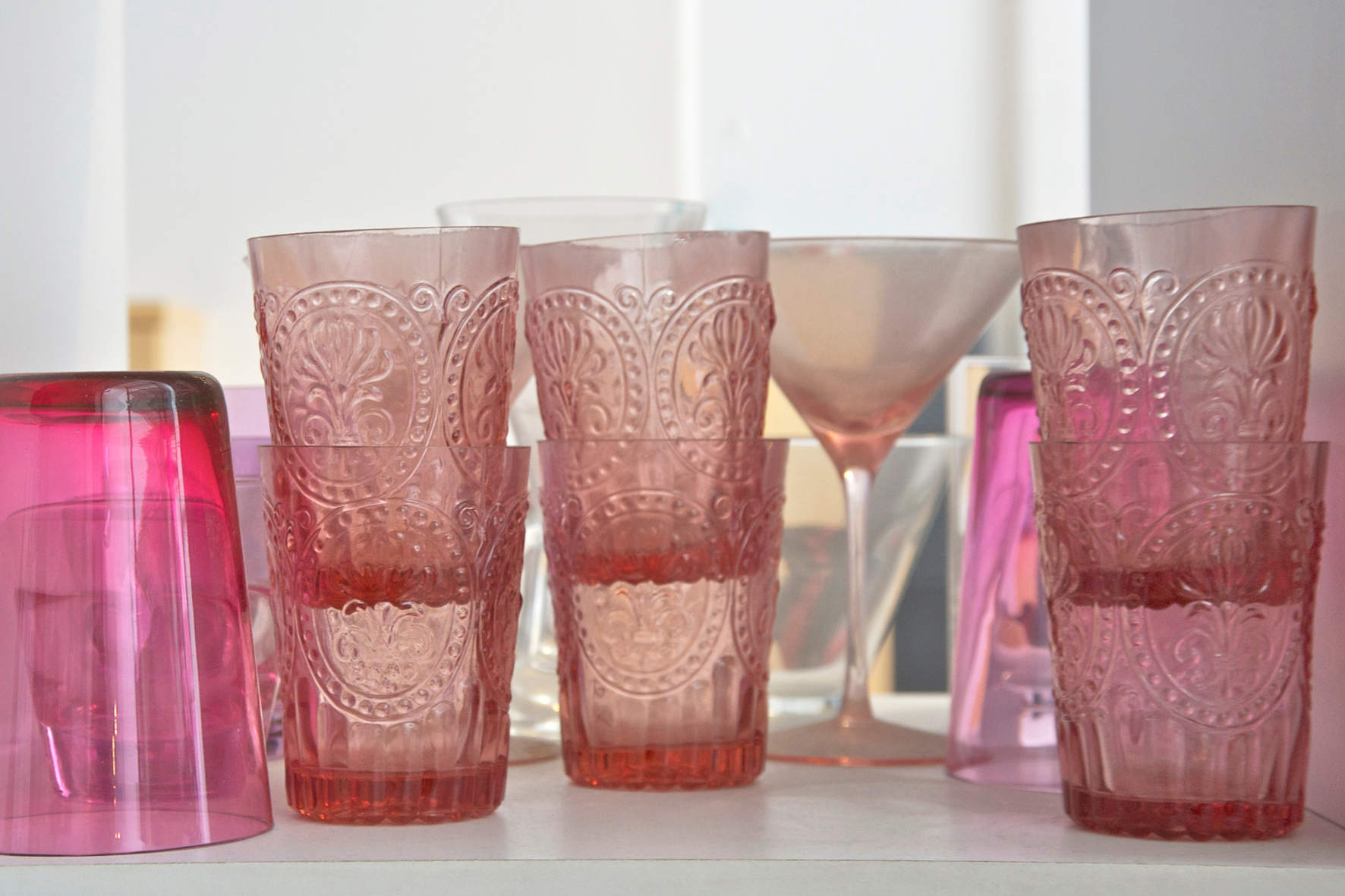 Pink glassware