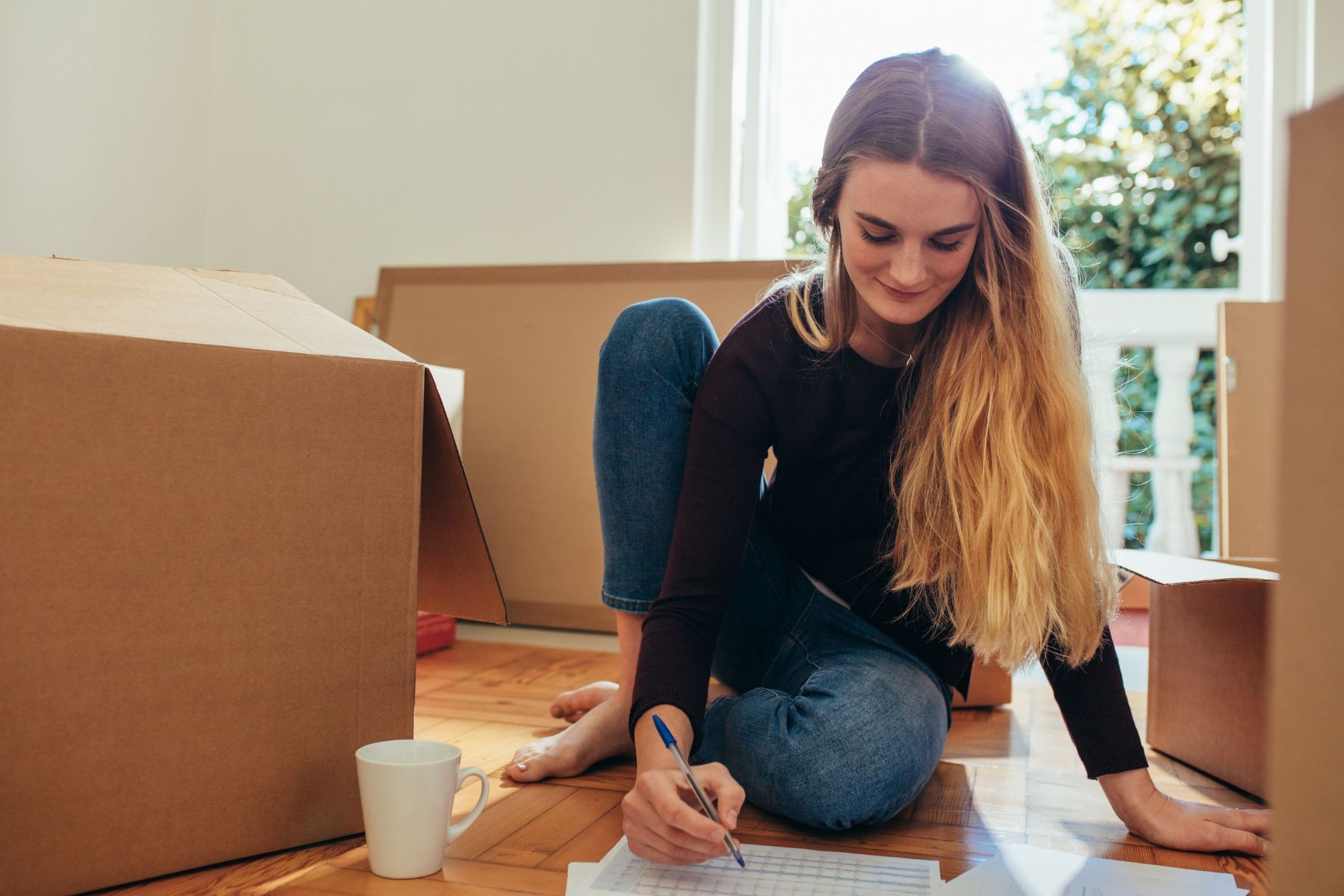 College student packing up belongings