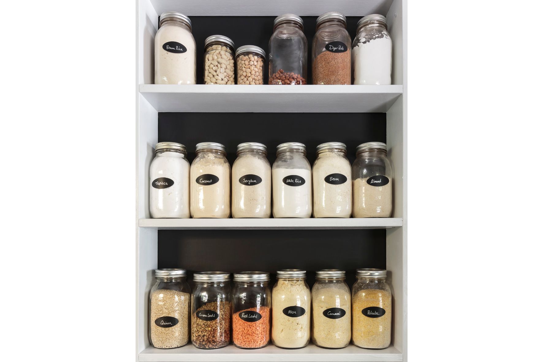 Dried foods stored in jars