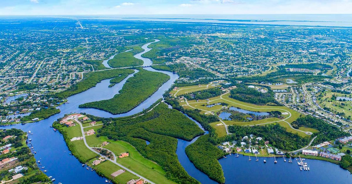 Aerial view of port st lucie florida