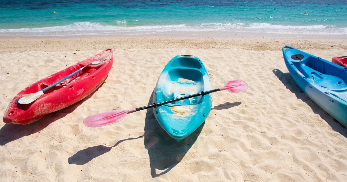 Kayaks on the beach in florida