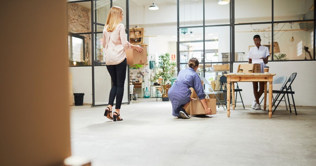 People packing up their business for a move