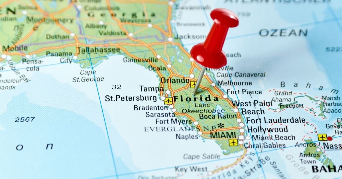 Pinned map of florida