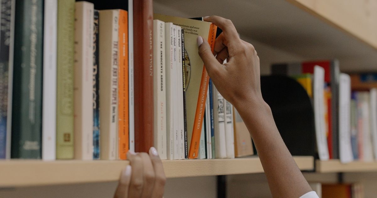 Books on a shelf