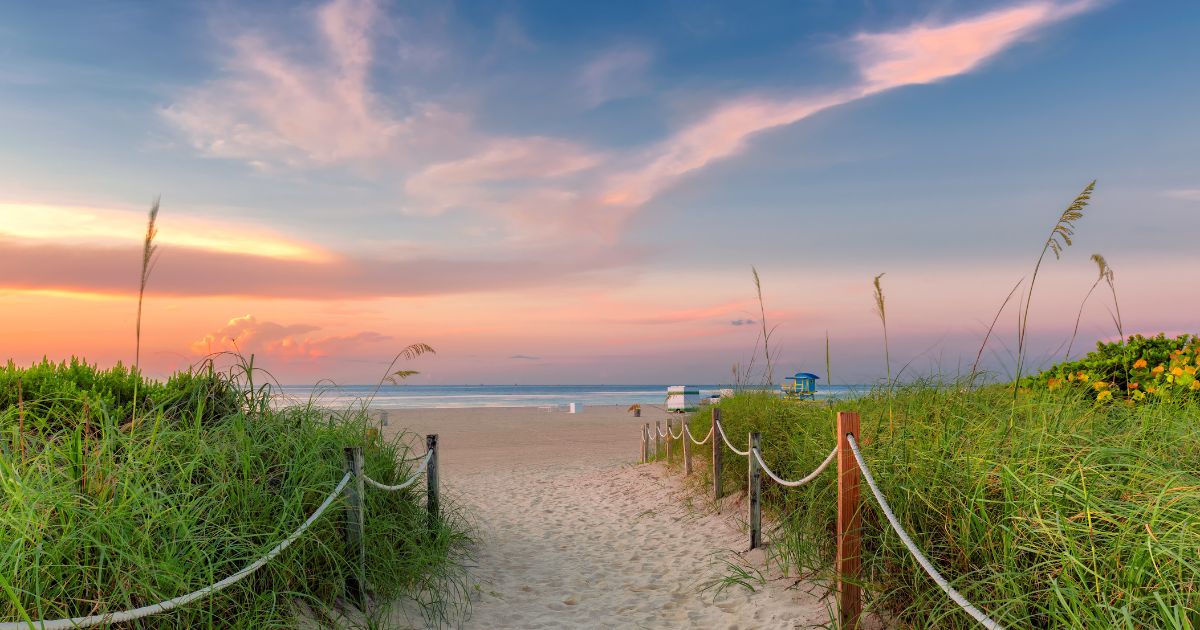 Florida beach at sunset