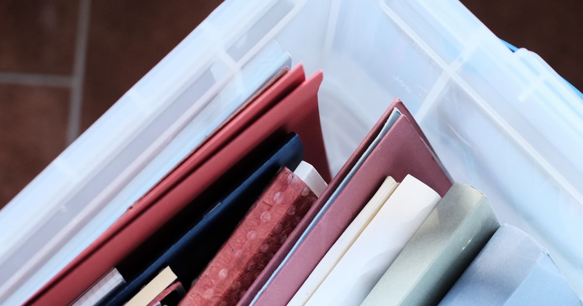 Documents in a plastic box - MyStackBox Documents in a plastic box