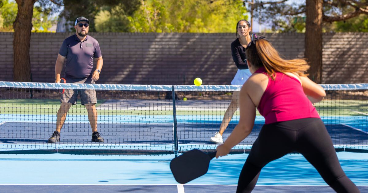 People playing pickle ball