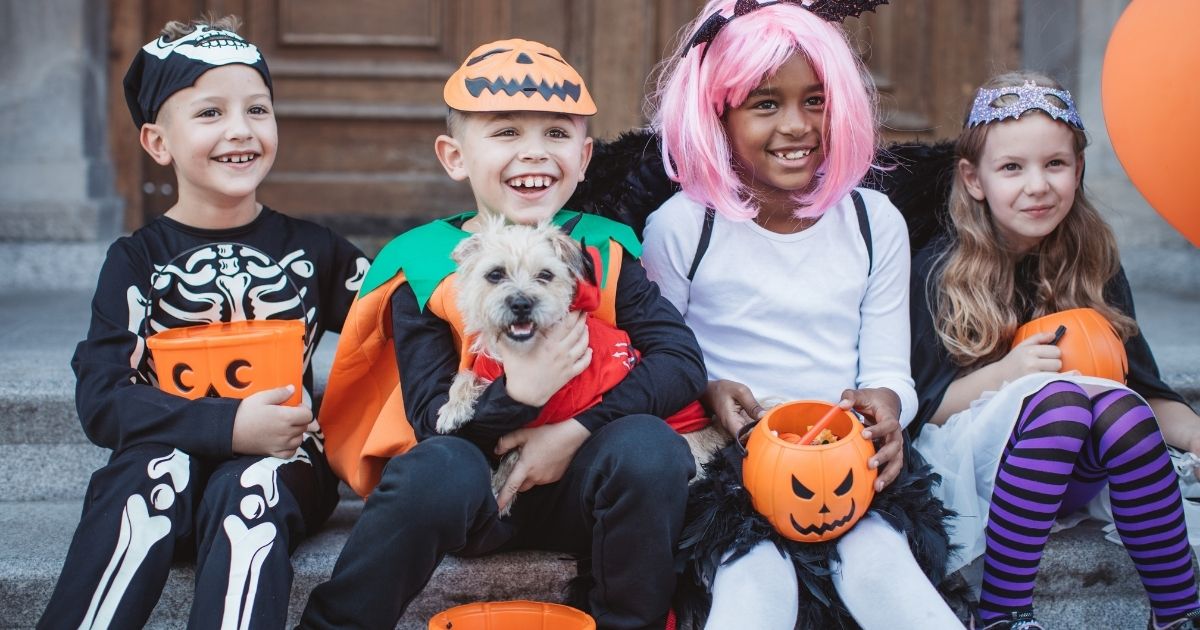 Children trick or treating in south florida