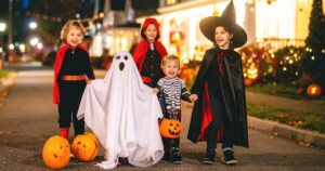 Children trick or treating in south florida