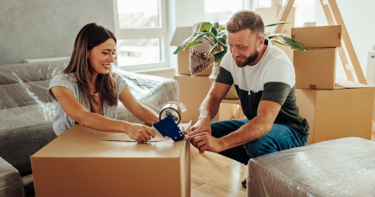 people packing to move house
